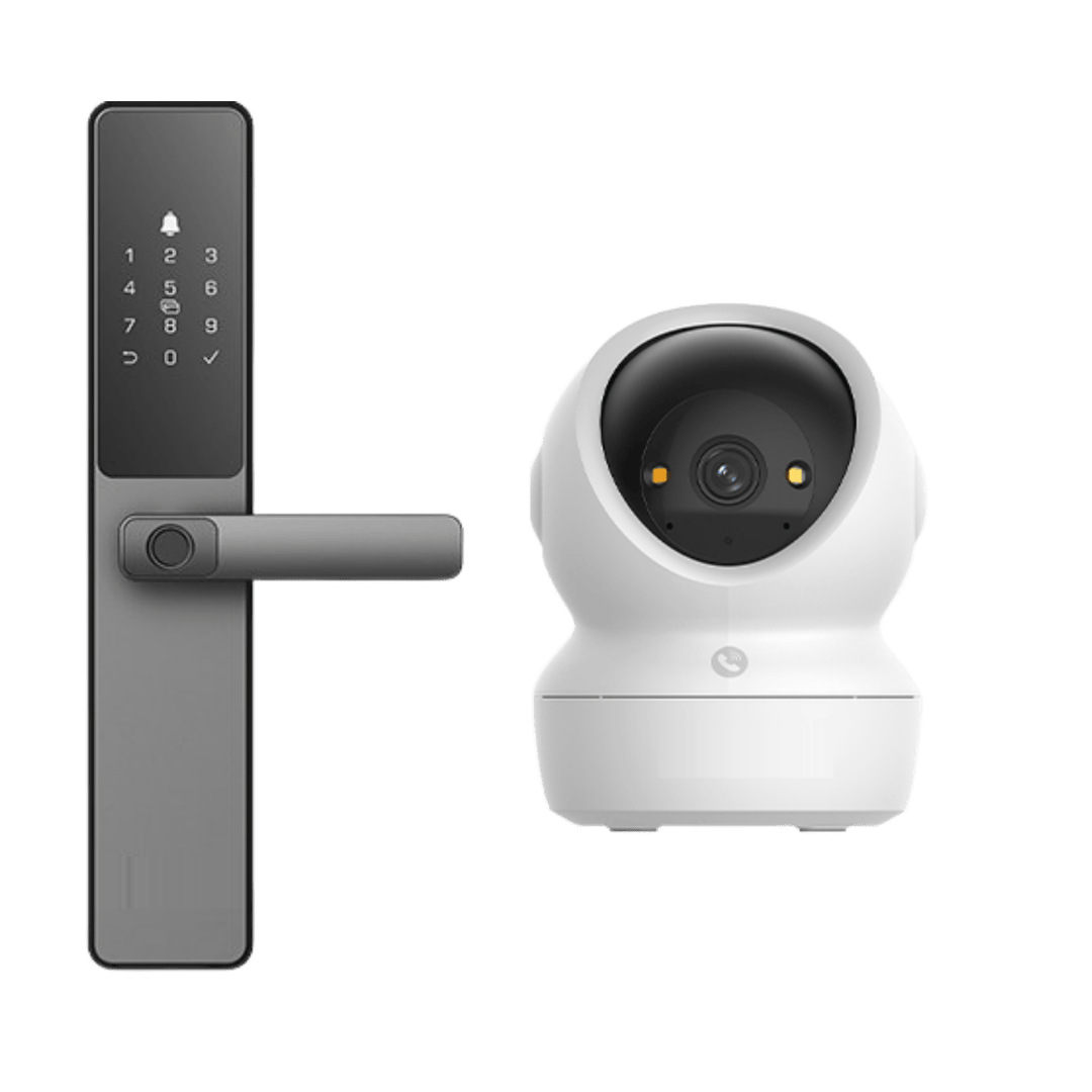 Cerradura electrónica y cámara de seguridad